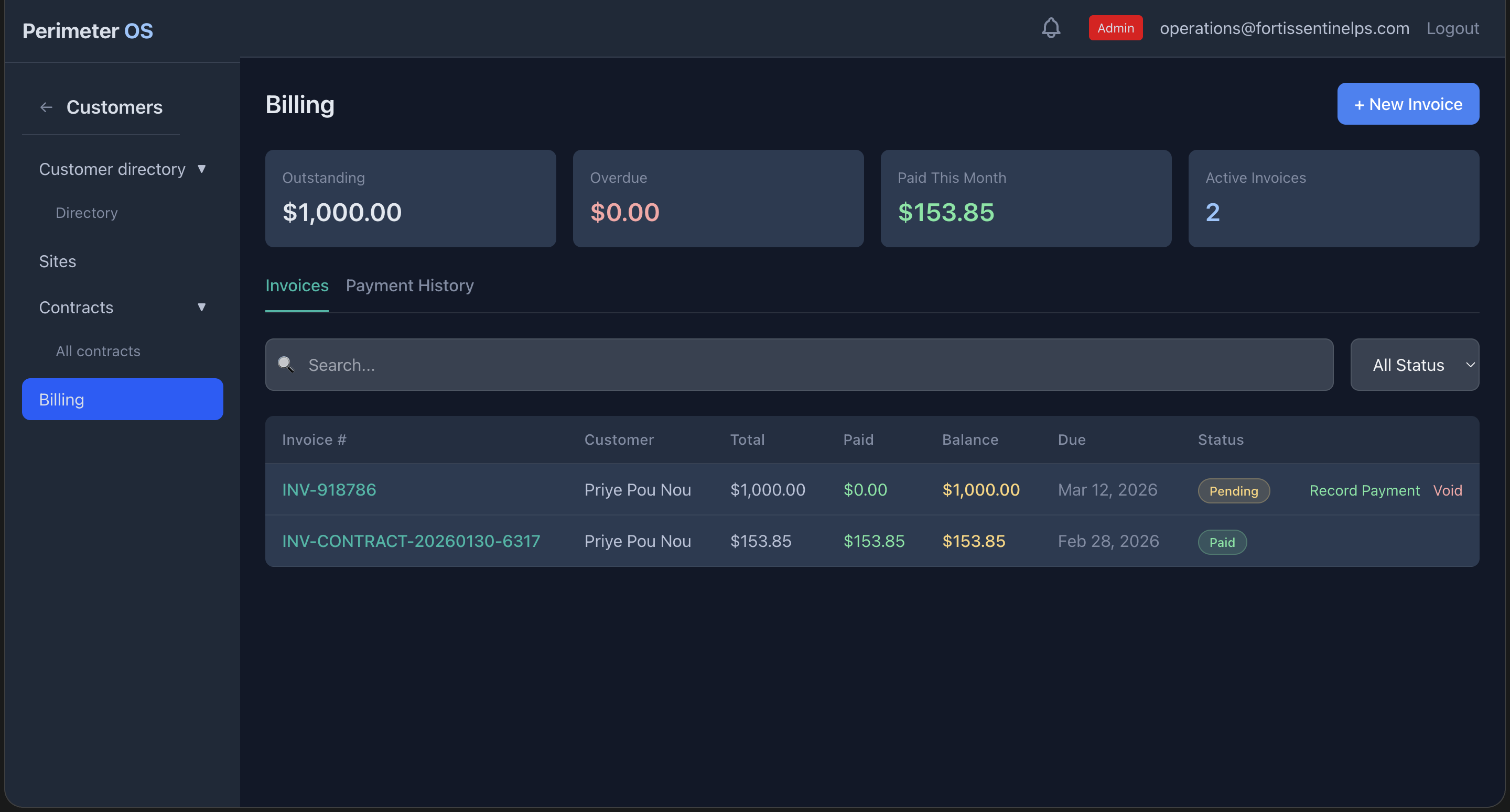Billing Dashboard